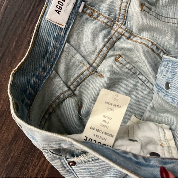 Agolde Mid Rise Light Wash Denim Jeans - Picture 4 of 4